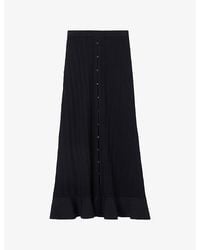 Claudie Pierlot - Button-Front Ruffle-Hem Crochet Maxi Skirt - Lyst
