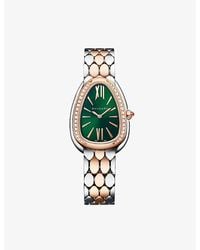 BVLGARI - Sp33C4Spgspgd Serpenti Seduttori 18Ct Rose-, Stainless-Steel And 0.39Ct Brilliant-Cut Diamond Quartz Watch - Lyst