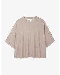 The White Company - Relaxed-fit Short-sleeve Linen-blend Knitted T-shirt - Lyst