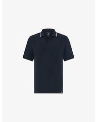 BOGGI - Contrast-Trim Open-Collar Cotton-Blend Piqué Polo Shirt - Lyst