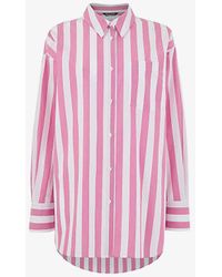 Whistles - Stripe-pattern Oversized Cotton Shirt - Lyst