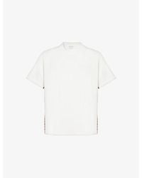 Bottega Veneta - Crewneck Contrast-Panel Cotton-Jersey T-Shirt - Lyst