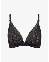 Aubade - Rosessence Underwired Stretch-Lace Plunge Bra - Lyst