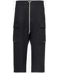 Rick Owens - Cargo Straight-leg Cropped Stretch-cotton Trousers - Lyst
