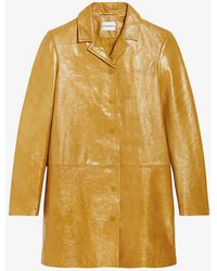 Claudie Pierlot - Notch-lapel Leather Jacket - Lyst