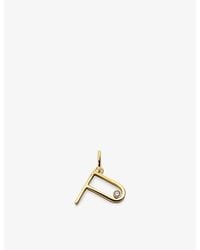 Monica Vinader - Solitaire Diamond Initial P 18Ct- Vermeil And 0.035Ct&Nbsp; Lab-Grown Diamond Pendant - Lyst