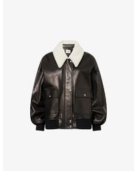 KHAITE - Shellar Shearling-Collar Leather Jacket - Lyst