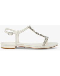 Dune - Bridal Nuptuals Crystal-embellished Faux-leather Sandals - Lyst