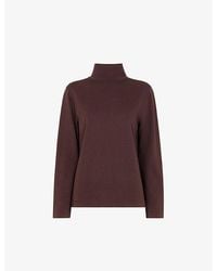 Whistles - Funnel-Neck Stretch-Cotton Jersey Top - Lyst