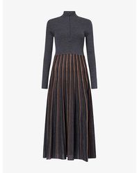 ME+EM - Striped Merino-Wool Maxi Dress - Lyst