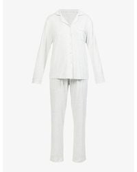 THE NAP CO - All-Over Pattern Piped Stretch-Jersey Pyjama Set - Lyst