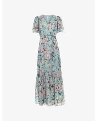 Phase Eight - Floral-Print Woven Midi Dress - Lyst