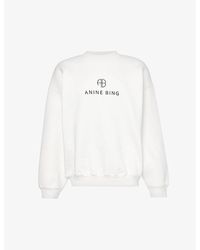 Anine Bing - Jaci Monogram-print Cotton-blend Sweatshirt - Lyst
