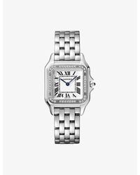 Cartier - Panthère De Watch Medium And 0.28Ct Brilliant-Cut Diamond Quartz Watch - Lyst