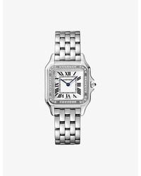 Cartier - Panthère De Watch Medium And 0.28Ct Brilliant-Cut Diamond Quartz Watch - Lyst