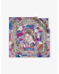BVLGARI - Polychroma Printed Square Silk-Twill Scarf - Lyst