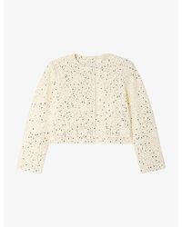 Sandro - Cropped Sequin Cotton Jacket - Lyst