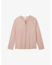 The White Company - Relaxed-Fit Long-Sleeve Cotton Henley Top - Lyst