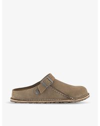 Birkenstock - Lutry Logo-embellished Suede Clogs - Lyst