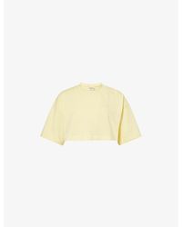 Ru & Rocka - Embroidered-Logo Cropped Cotton T-Shirt - Lyst
