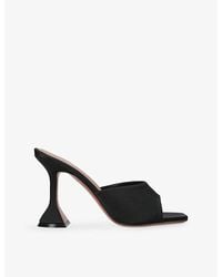AMINA MUADDI - Lupita 95 Satin Heeled Mules - Lyst