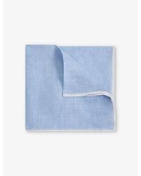 Reiss - Siracusa Contrast-trim Linen Pocket Square - Lyst