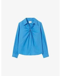 Claudie Pierlot - Relaxed-Fit V-Neck Cotton Blouse - Lyst