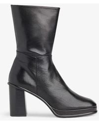 Whistles - Clara Platform-heel Leather Boots - Lyst