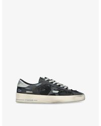 Golden Goose - Stardan Distressed Mesh And Leather Low-Top Trainers - Lyst
