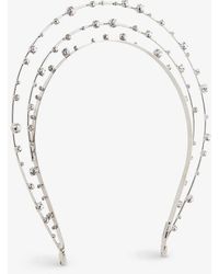 Lelet - Raisa Crystal-embellished Stainless-steel Headband - Lyst