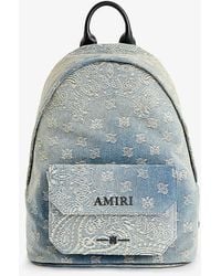 Amiri - Branded Bandana-print Denim Backpack - Lyst