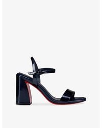 Christian Louboutin - Miss Jane 85 Patent-Leather Heeled Sandals - Lyst