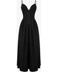 House Of Cb - Lova Corseted Stretch-woven Maxi Dres - Lyst