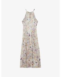 Ted Baker - Lauriin Floral-print Stretch-woven Midi Dress - Lyst