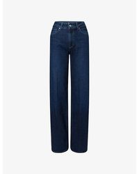 PAIGE - Sasha 34' Wide-Leg High-Rise Stretch-Denim Jeans - Lyst