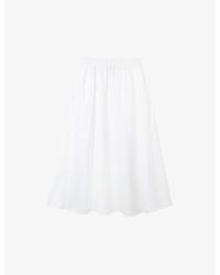 The White Company - The Company Relaxed-fit High-rise Linen Midi Skirt - Lyst