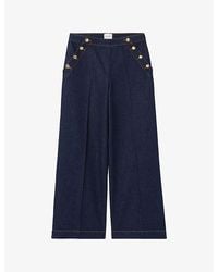 Claudie Pierlot - Button-Embellished Wide-Leg Mid-Rise Jeans - Lyst