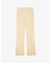 Zadig & Voltaire - Pistol High-rise Wide-leg Cotton And Linen-blend Trousers - Lyst