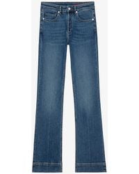 Zadig & Voltaire - Vincente Logo-embroidered Flared-leg Mid-rise Stretch-denim Jeans - Lyst