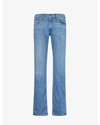 PAIGE - Normandie Straight-leg Low-rise Stretch-woven Blend Jeans - Lyst
