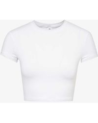 Alo Yoga - Alosoft Finesse Round-neck Stretch-woven T-shirt - Lyst