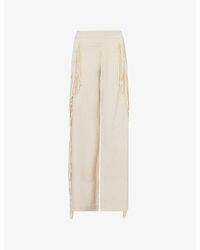 Rebirth - Beaded Fringe Woven Trousers - Lyst