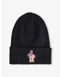 Moncler - Logo-Embroidered Ribbed Virgin-Wool Beanie Hat - Lyst