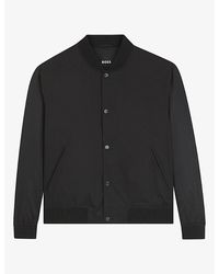 BOSS - Baseball-Collar Press-Stud Woven Jacket - Lyst