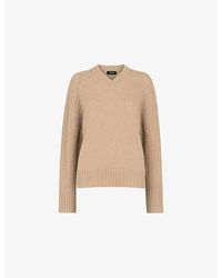 Whistles - V-Neck Knitted Wool Jumper - Lyst
