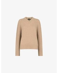 Whistles - V-Neck Knitted Wool Jumper - Lyst