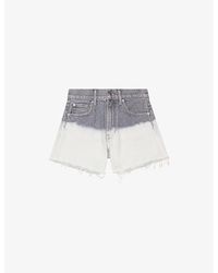 Maje - Tie-Dye High-Rise Denim Shorts - Lyst