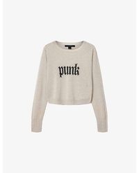AllSaints - Deetz Crewneck Slogan-Print Cotton Jumper - Lyst
