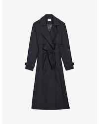 Claudie Pierlot - Gina Monogram-print Double-breasted Stretch-woven Coat - Lyst
