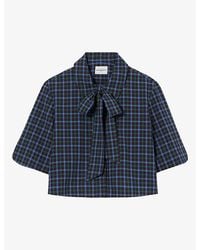 Claudie Pierlot - Checked Cropped Cotton Shirt - Lyst